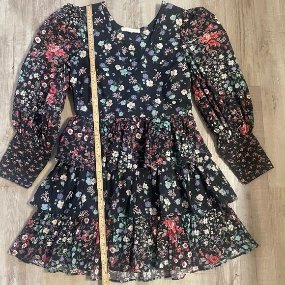 Love Shack Fancy Paris Ruffled Floral Mini Dress SZ 4 - Picture 7 of 16